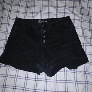 Black jean shorts